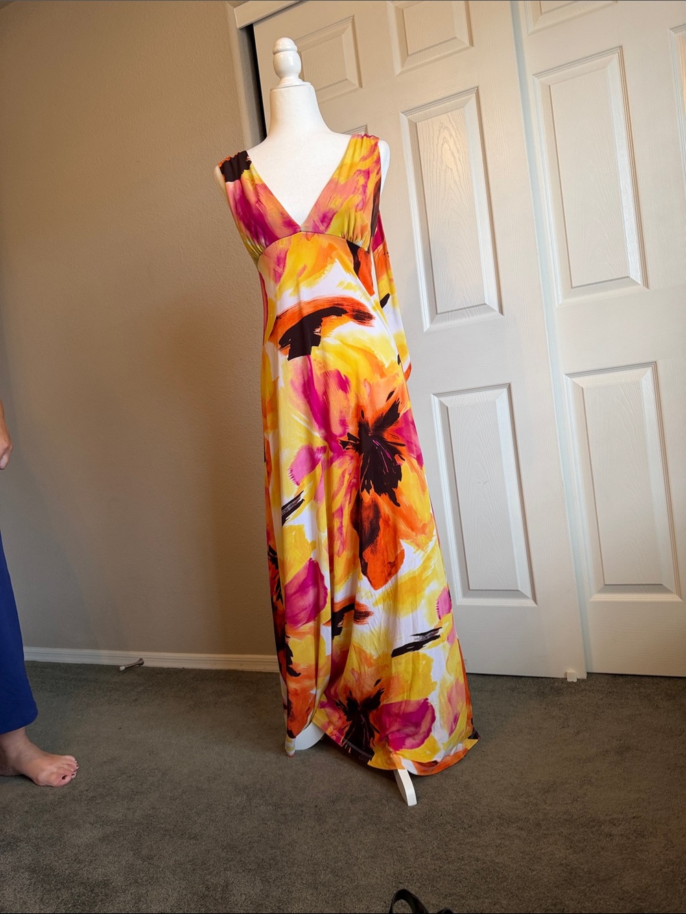 Candie's Yellow, Pink and Orange Floral Maxi Dress